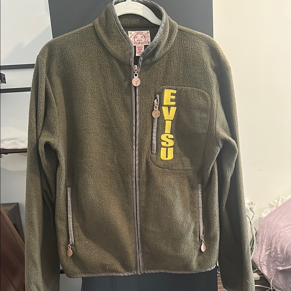 Evisu Olive Green Fleece Jacket
